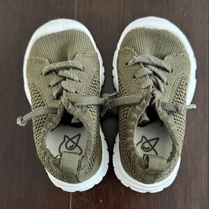 Kids Knit Athletic Sneakers in Olive Green